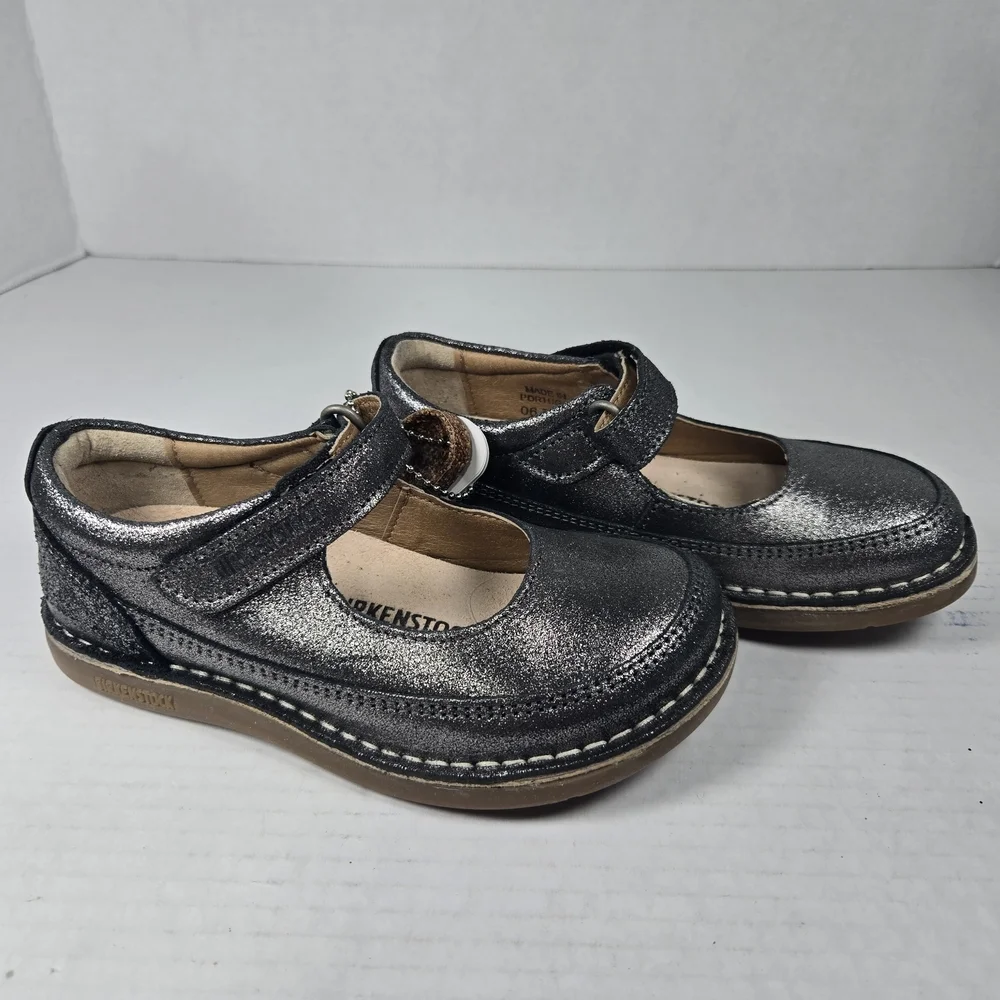 Birkenstock June Mary Jane Silver Dress Shoes Size EU 29 Regular US C11-11 1/2